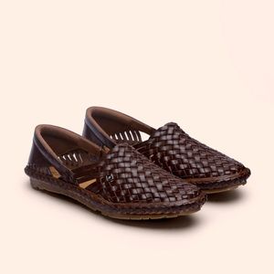 NWT Desi Hangover Hola Brown Leather Braided Huaraches Loafers Size 11
